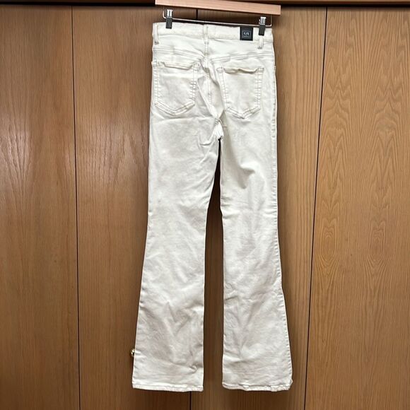 C/E Current Elliott Women High Rise Flare Jeans Benington Cream Colored Size 27 - Picture 6 of 10
